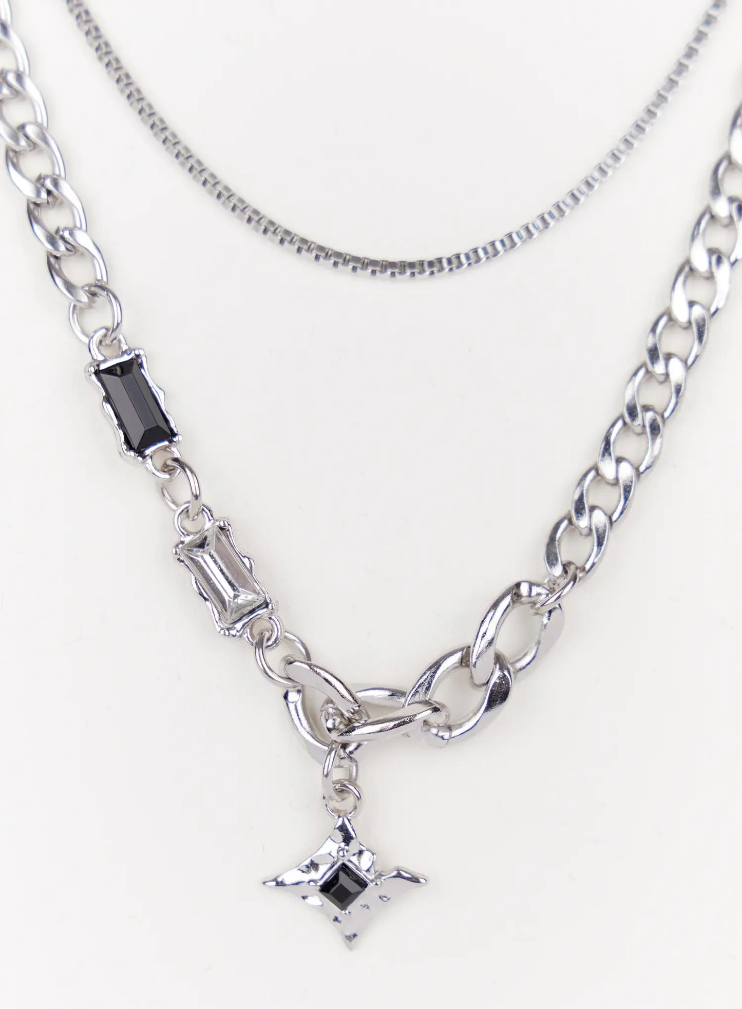 Bold Chain Layered Necklace IO527