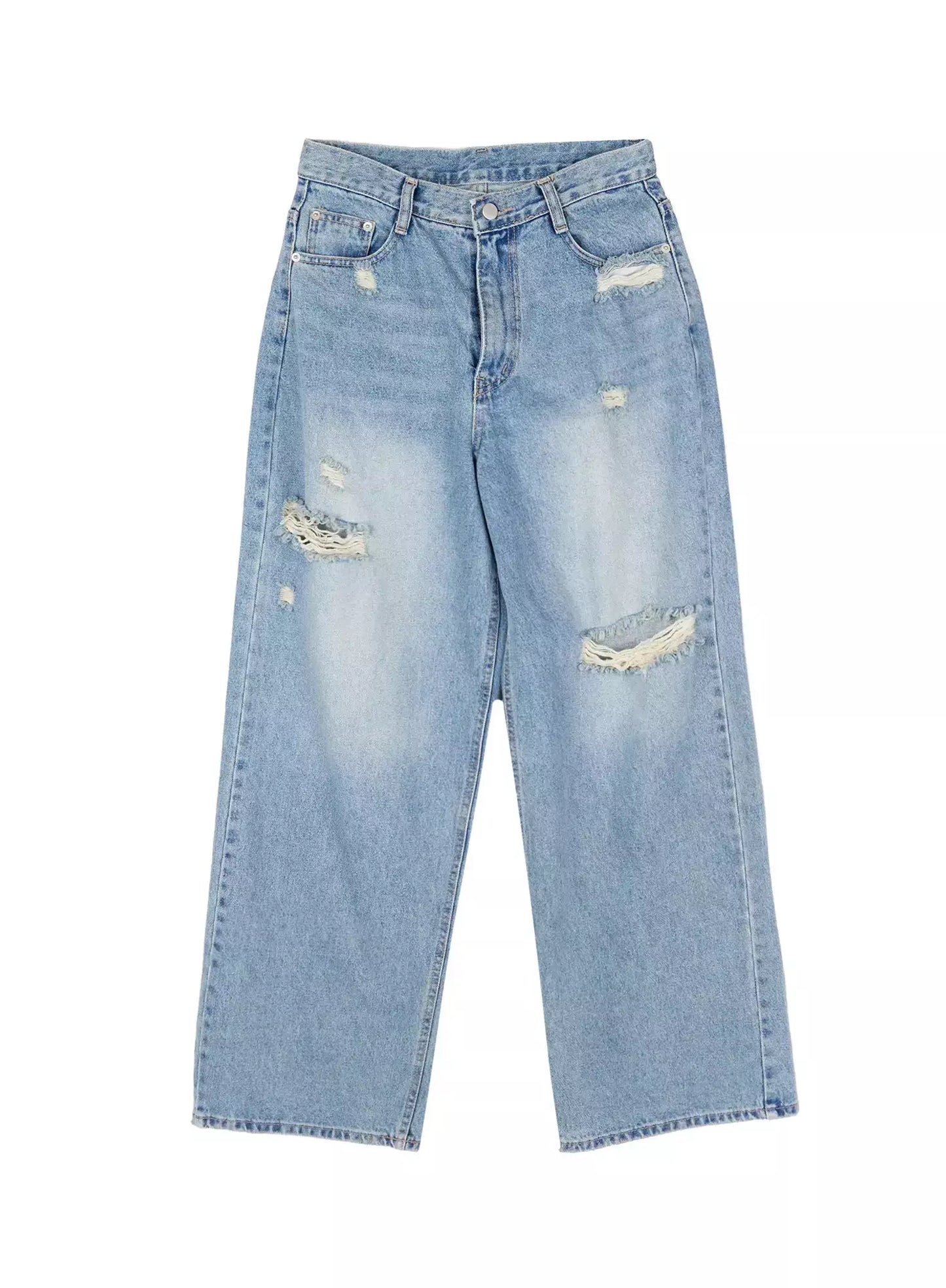 Ares Wide Leg Distressed Jeans IU512