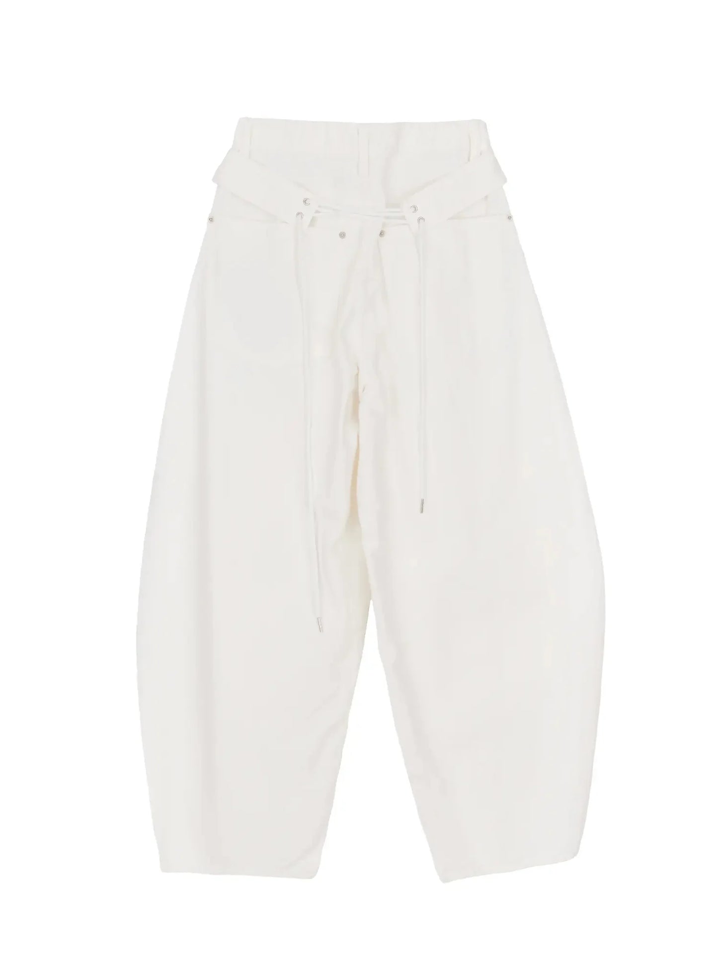 Back Corset Belt Wide-Leg Cotton Pants IA527