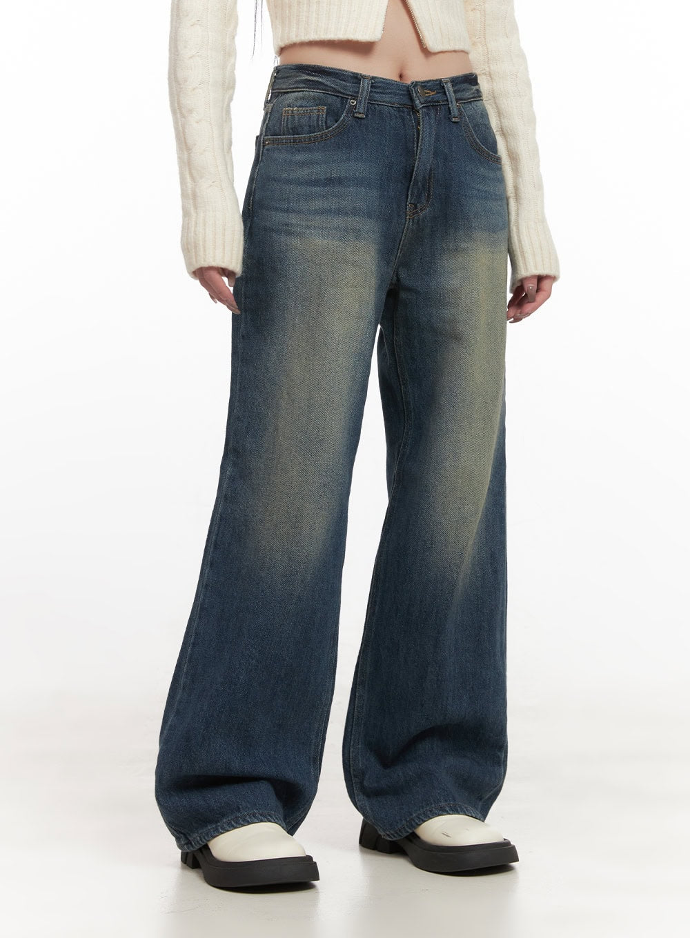 Audrey Washed Wide-Leg Jeans CJ516