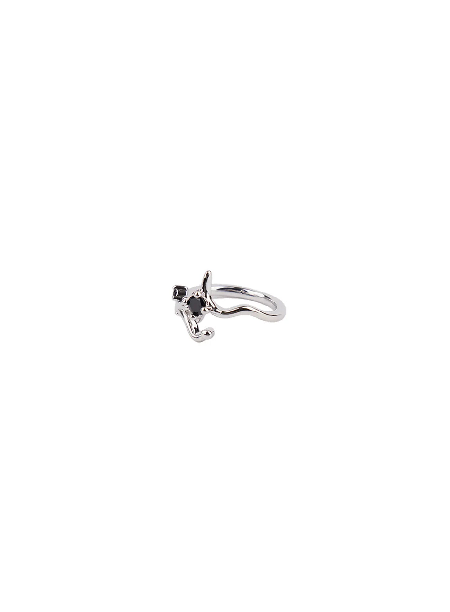Bold Black Cubic Ring CF525
