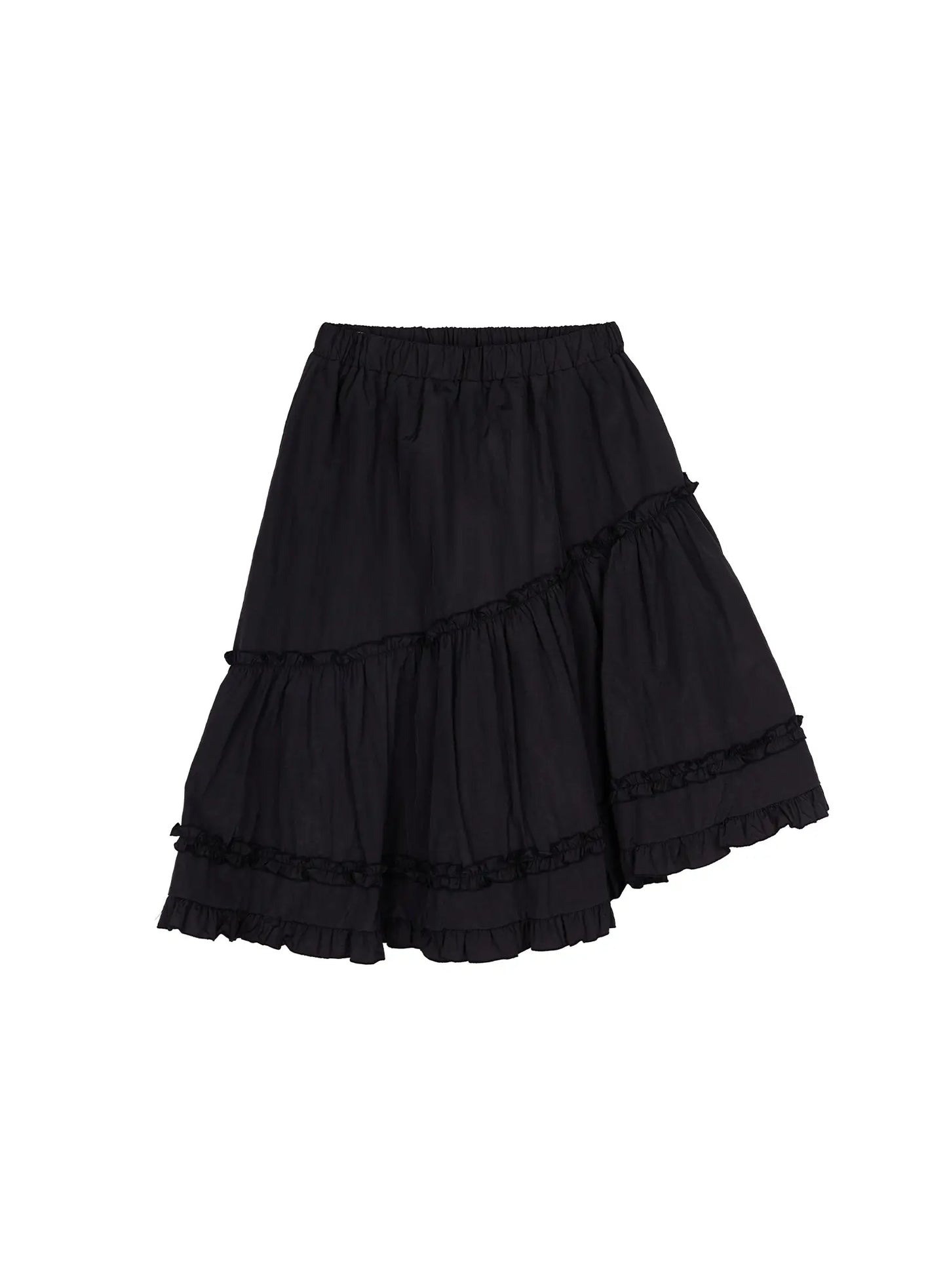Asymmetric Frill Trim Midi Skirt CD805