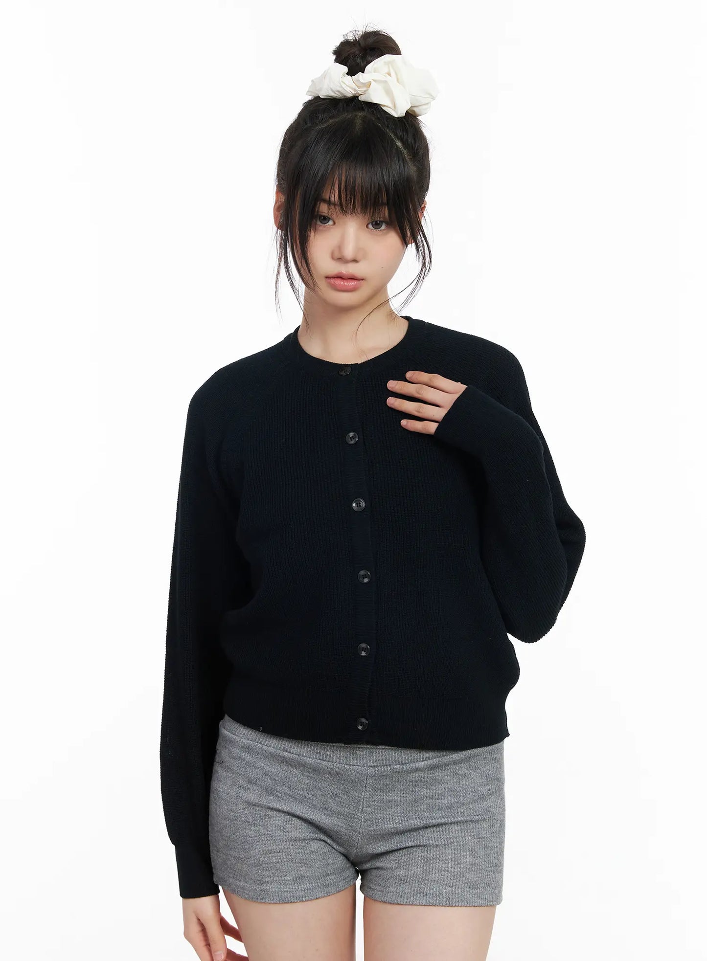 Classic Round Button-Up Cardigan CM513