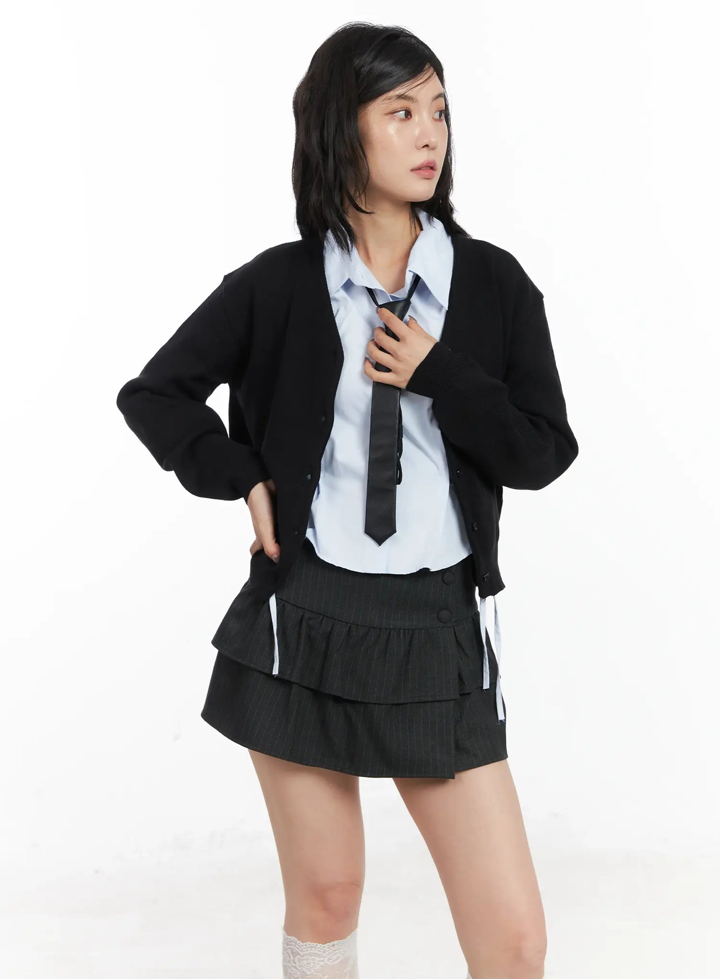 Classic V-Neck Button-Up Cardigan CD502