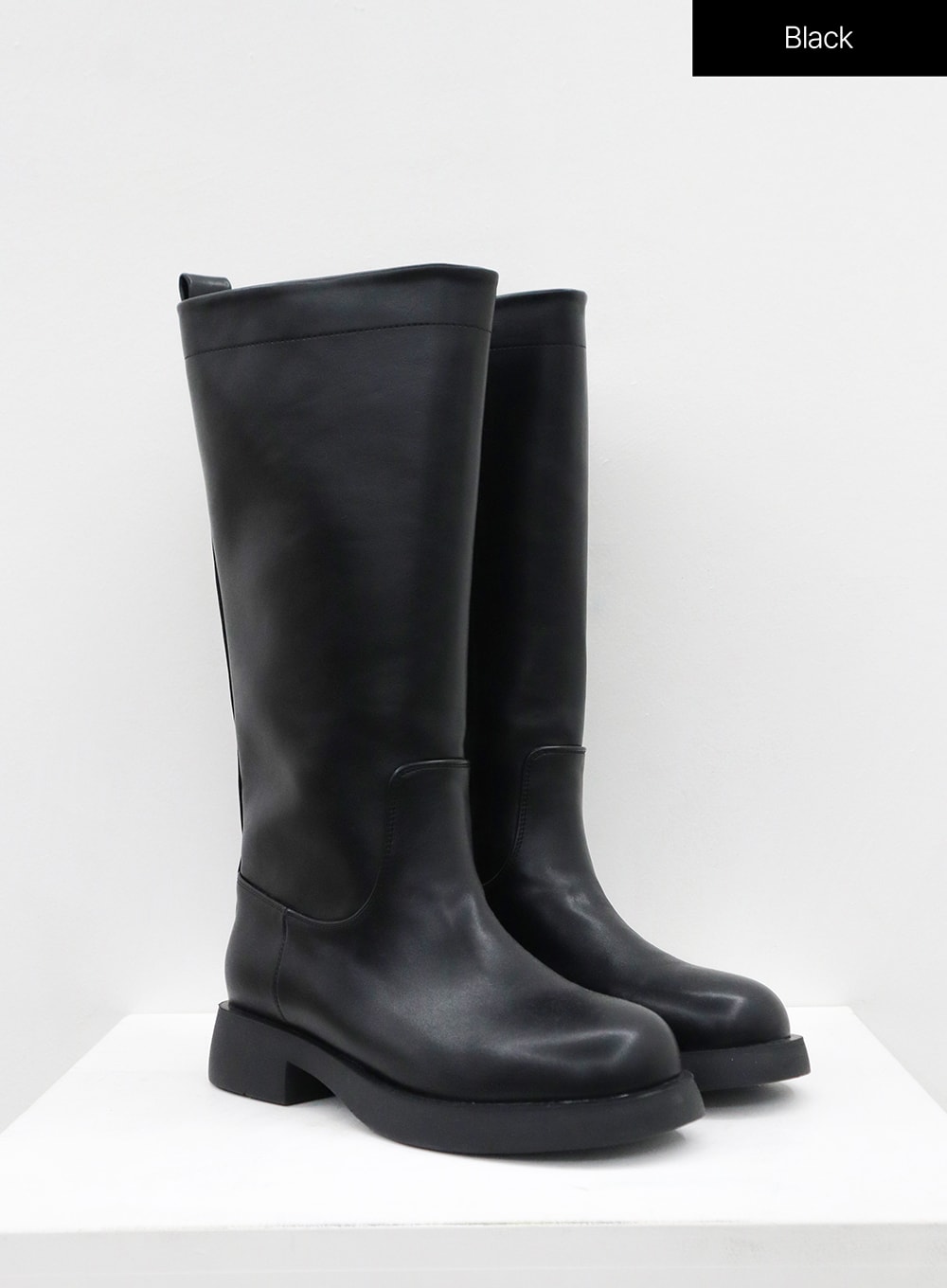 Basic Round Toe Wide Long Boots OS19