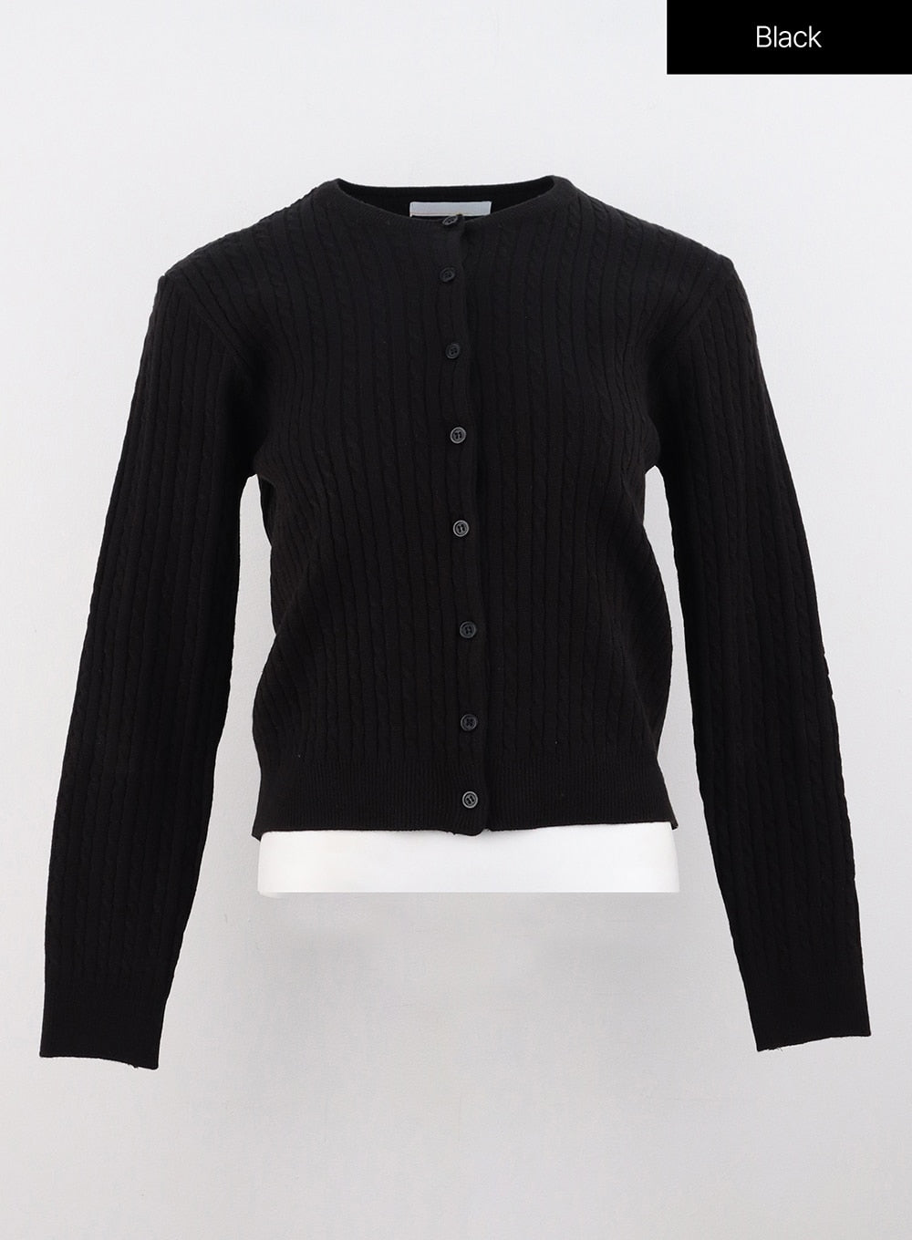 Cable Knit Round Neck Cardigan OS305