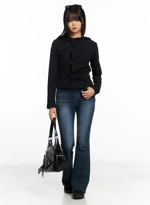 Alayah Vintage Wash Flared Jeans CF506