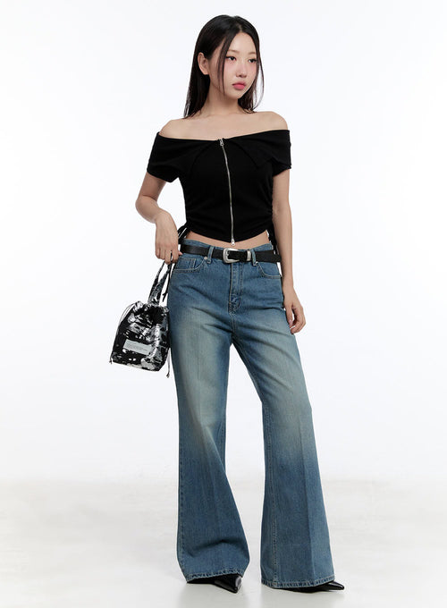 Aliya Washed Bootcut Jeans IU503