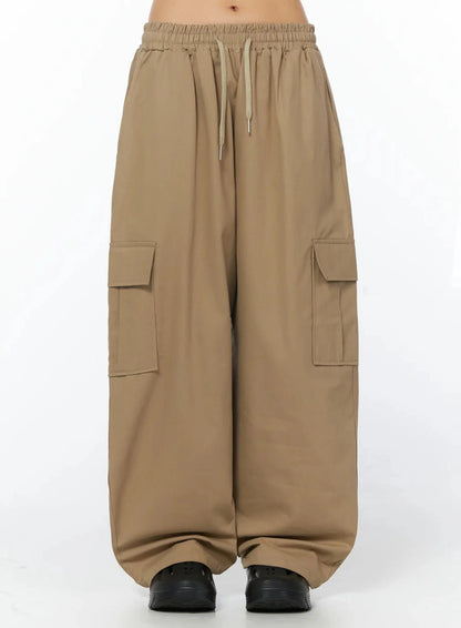 Casual Wide Leg Cargo Pants IU509