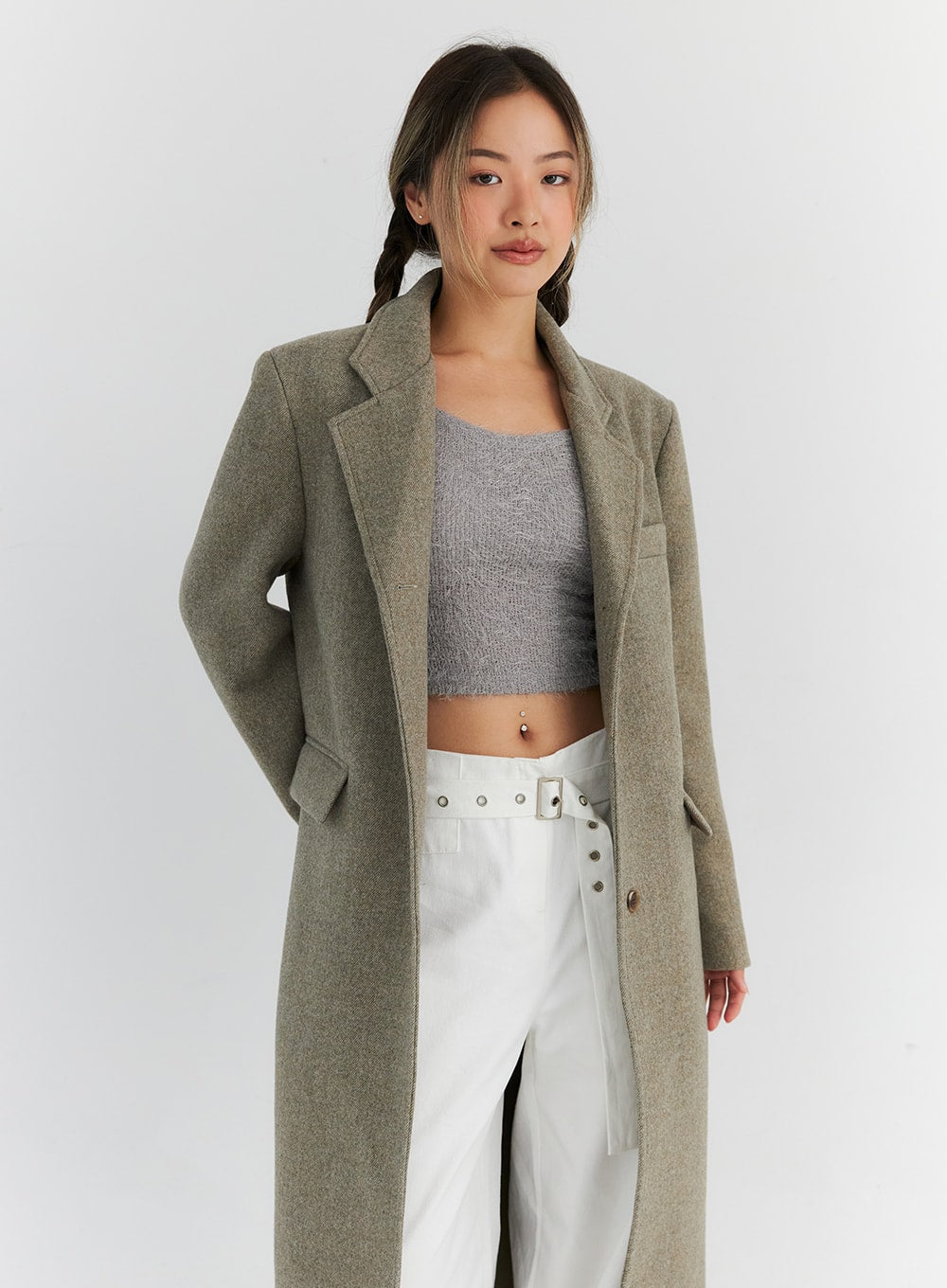 Button Tailored Maxi Coat CN309