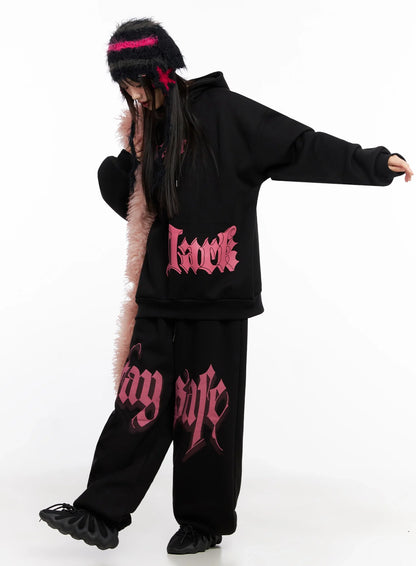 Bold Graphic Oversized Hoodie IN503