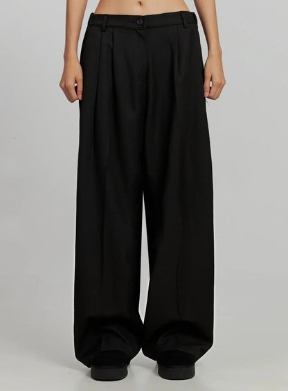 Black Oversized Slacks IJ505