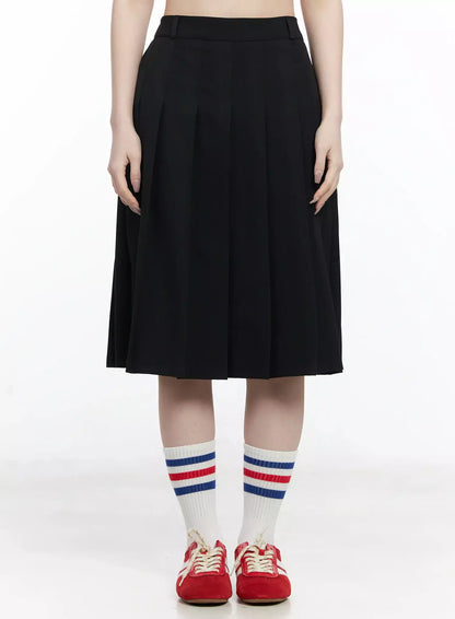 Basic Pleated Midi Skirt IF502