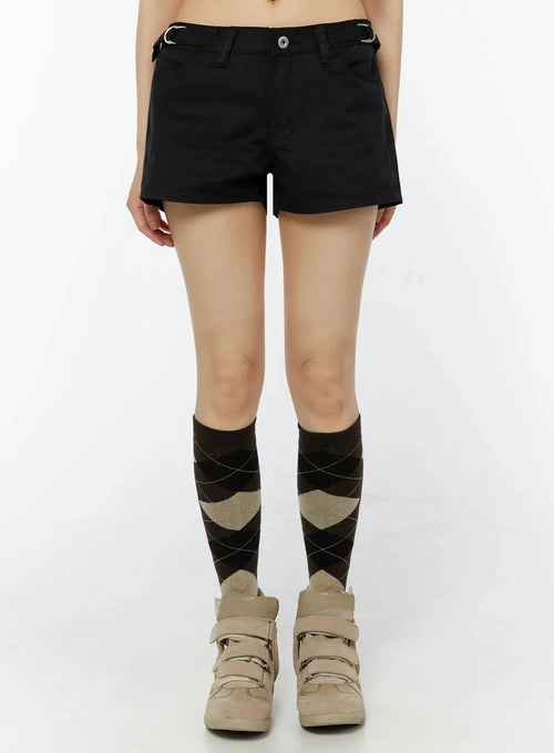 Black Cargo Pocket Shorts IU518