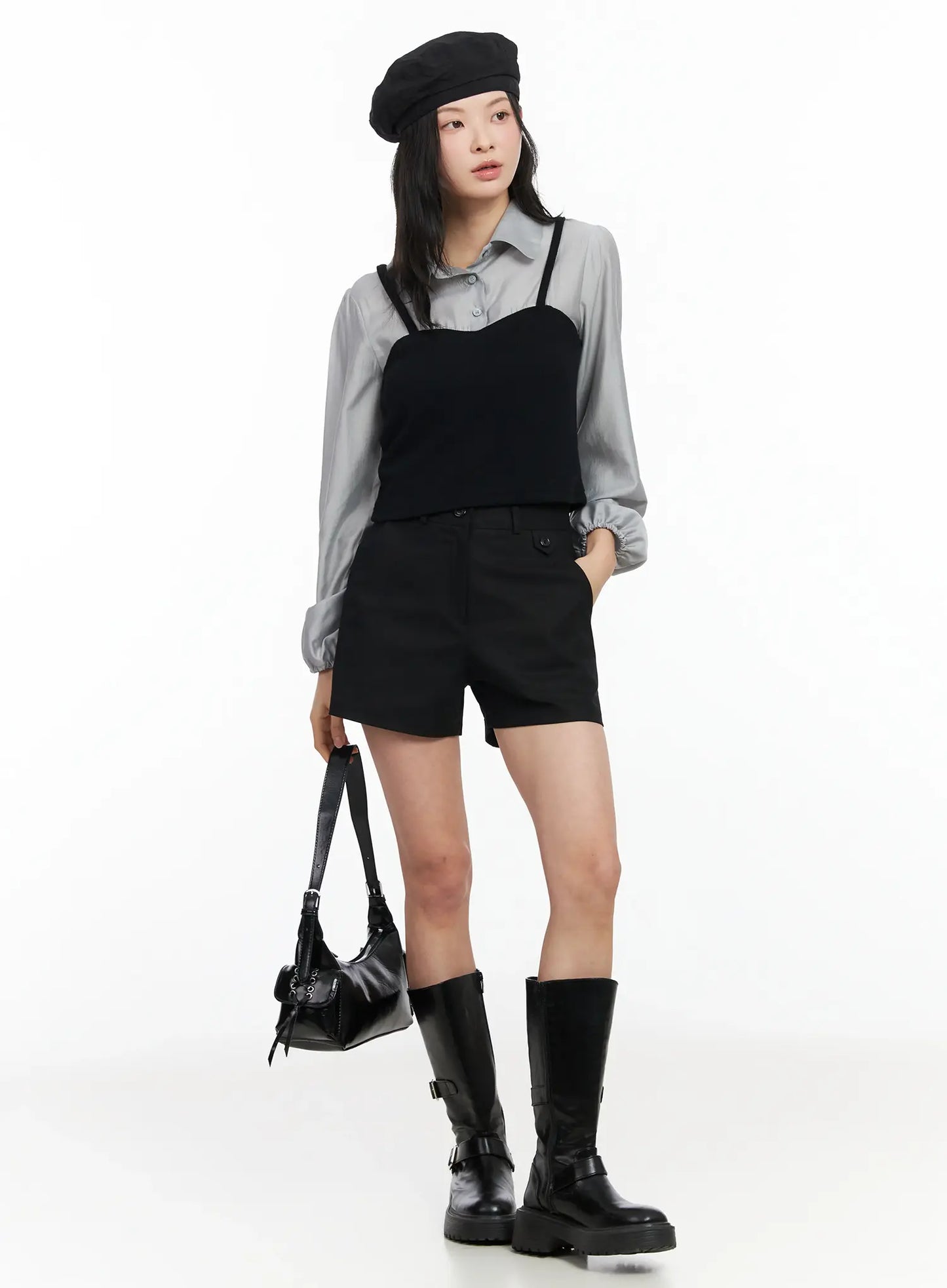 Button Detail Cotton Shorts IM524