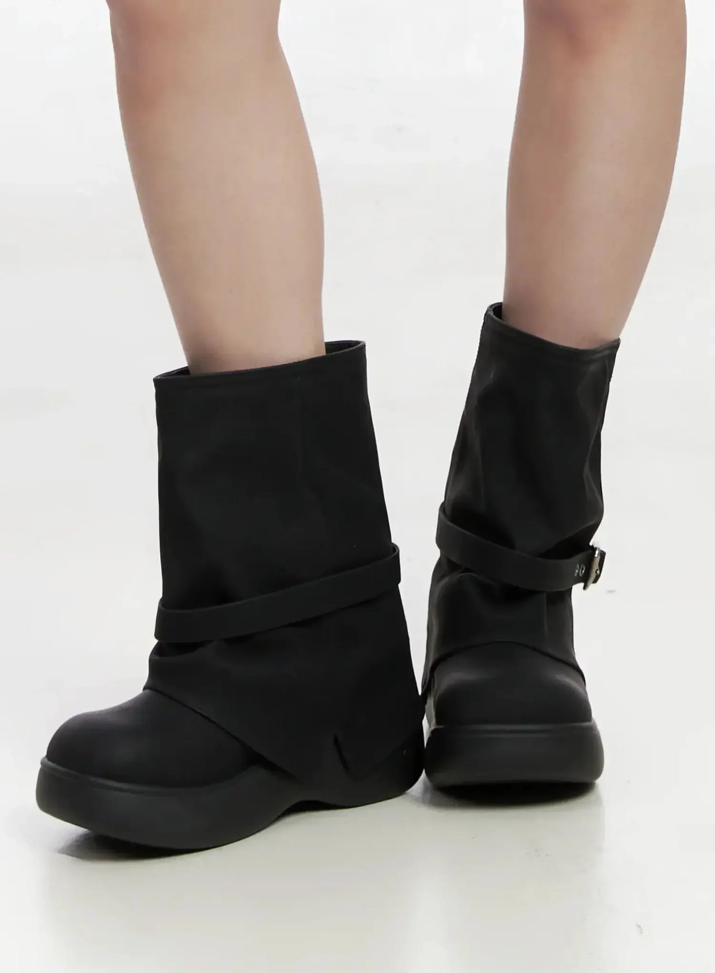 Chunky Platform Mid-Calf Boots IM503