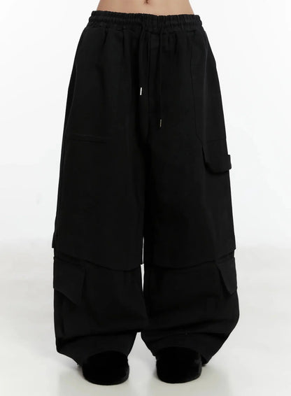 Baggy Drawstring Cargo Pants ID525