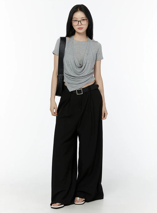 Basic Wide-Leg Slacks IU503
