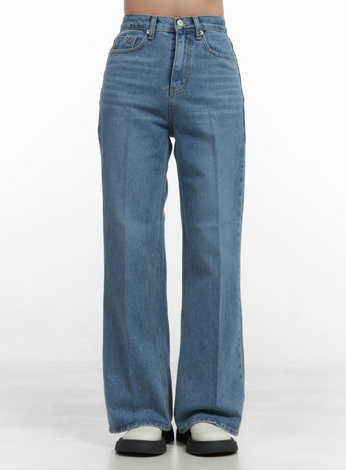 Aubrey Washed Classic Straight-Fit Jeans OO421