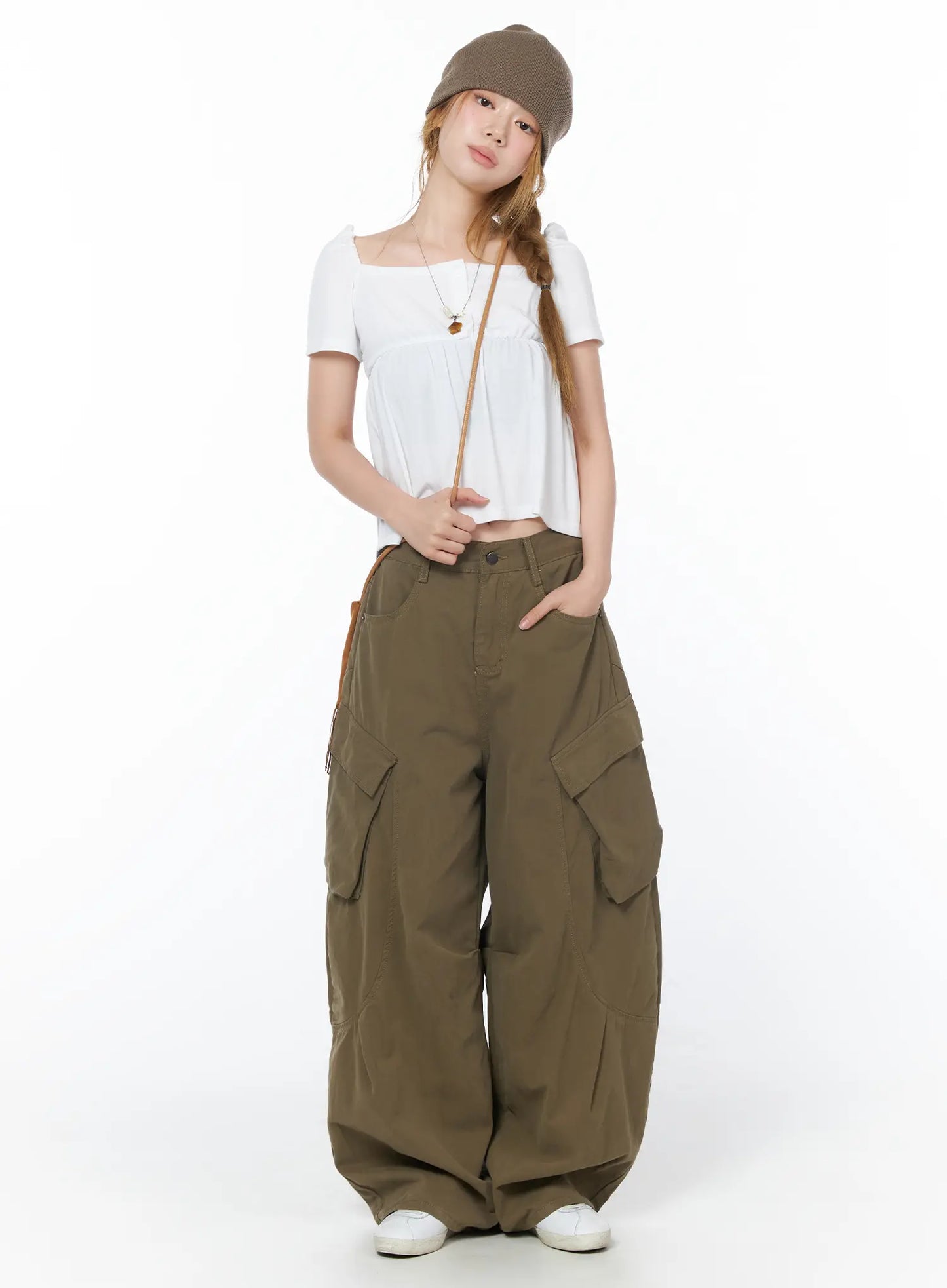 Casual Wide Leg Cargo Pants CY508
