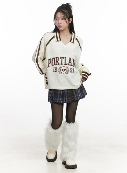Checkered Winter Pleated Mini Skirt CJ516