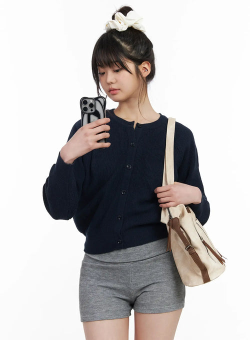 Classic Round Button-Up Cardigan CM513