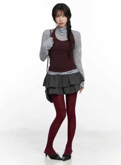 Chic Ruffled Layered Mini Skirt CJ526