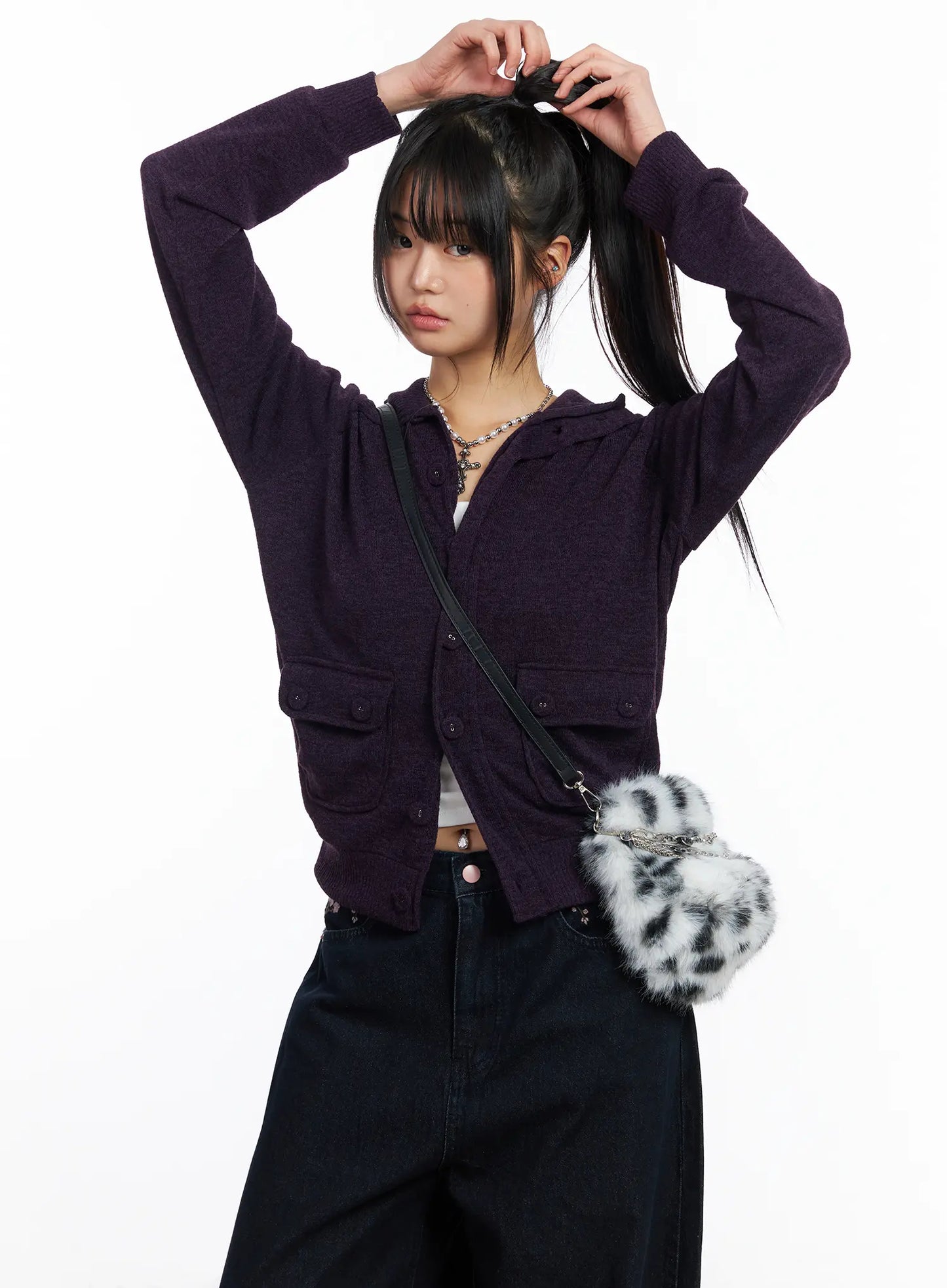 Button-Up Knit Cardigan Jacket CF504