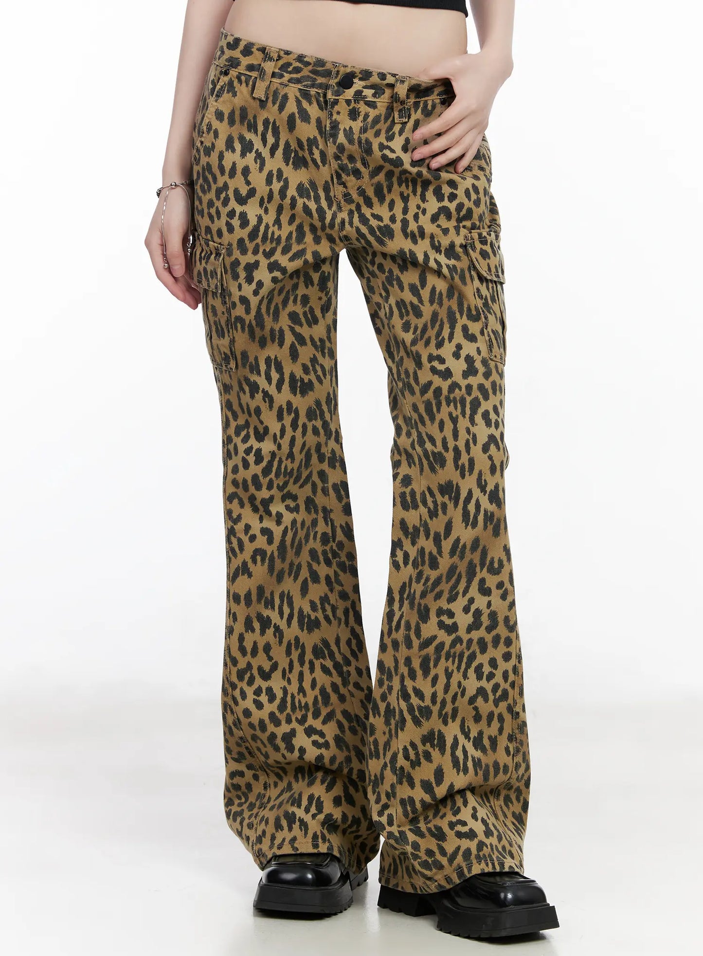 Animal Print Bootcut Pants CM526