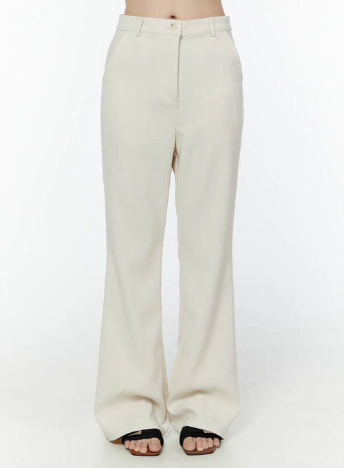 Basic Stretch Bootcut Slacks IU503