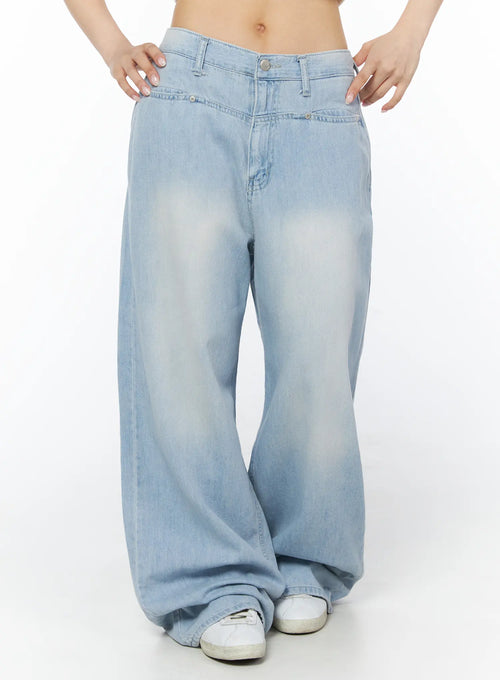 Avena Wide Leg Washed Jeans CY522