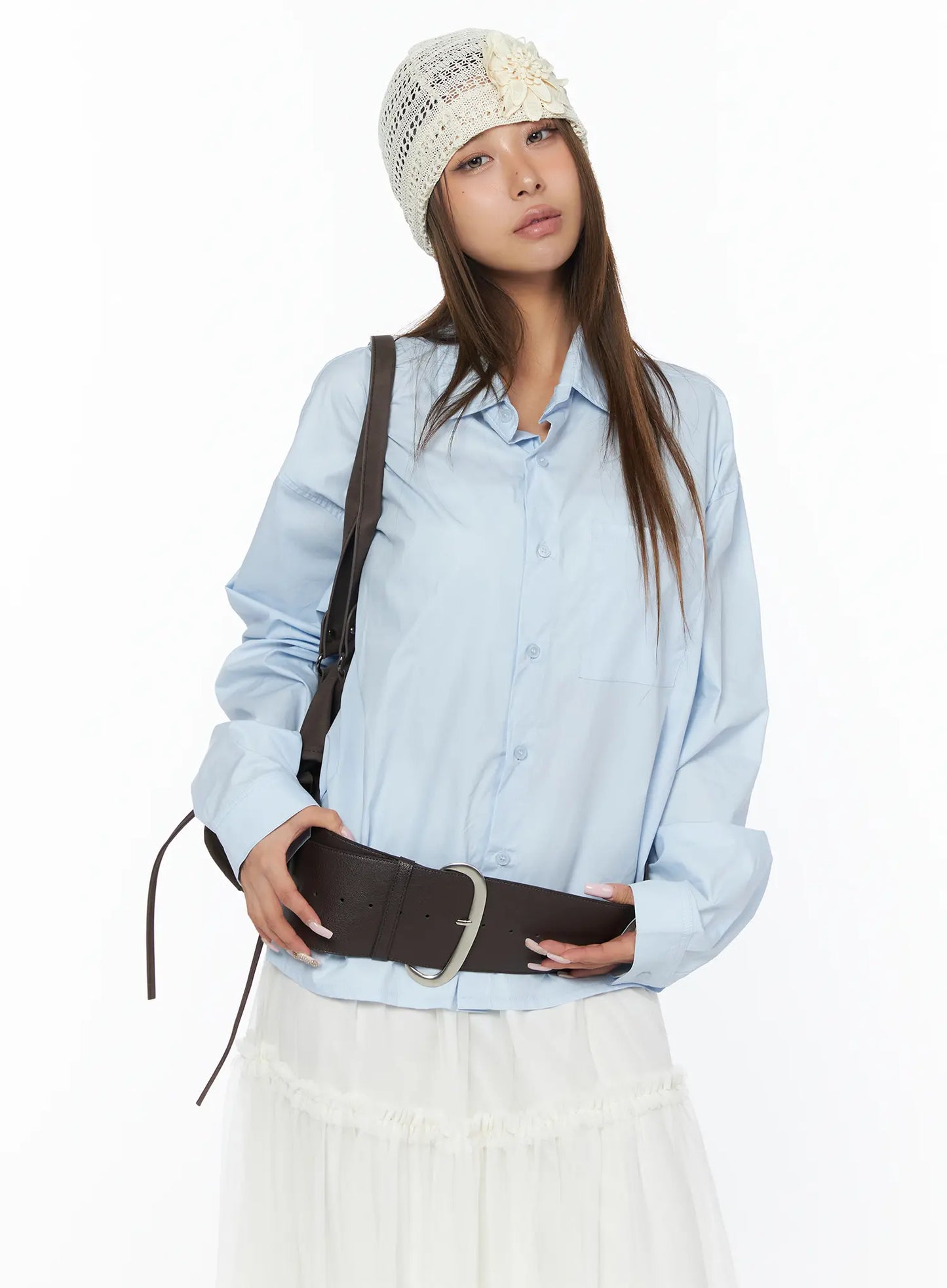 Casual Loose Fit Button-Up Shirt CA516
