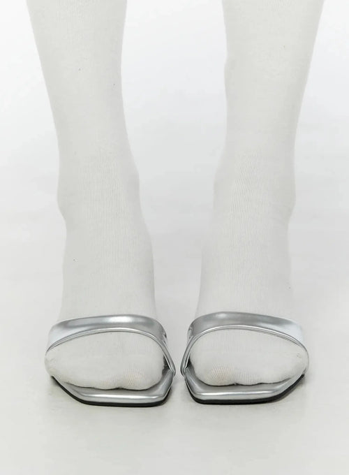 Chic Metallic Mule Sandals IU518