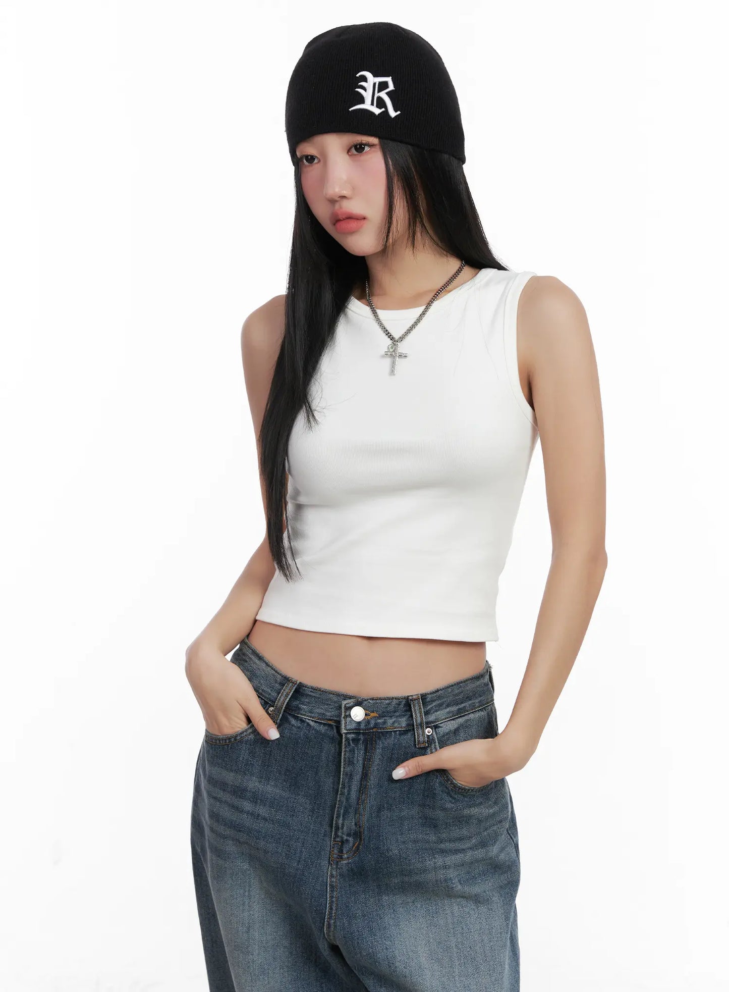 Basic Ribbed Crop Tank Top CN528