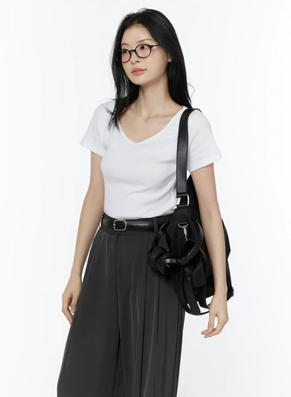 Casual V-Neck Cotton Tee IU503