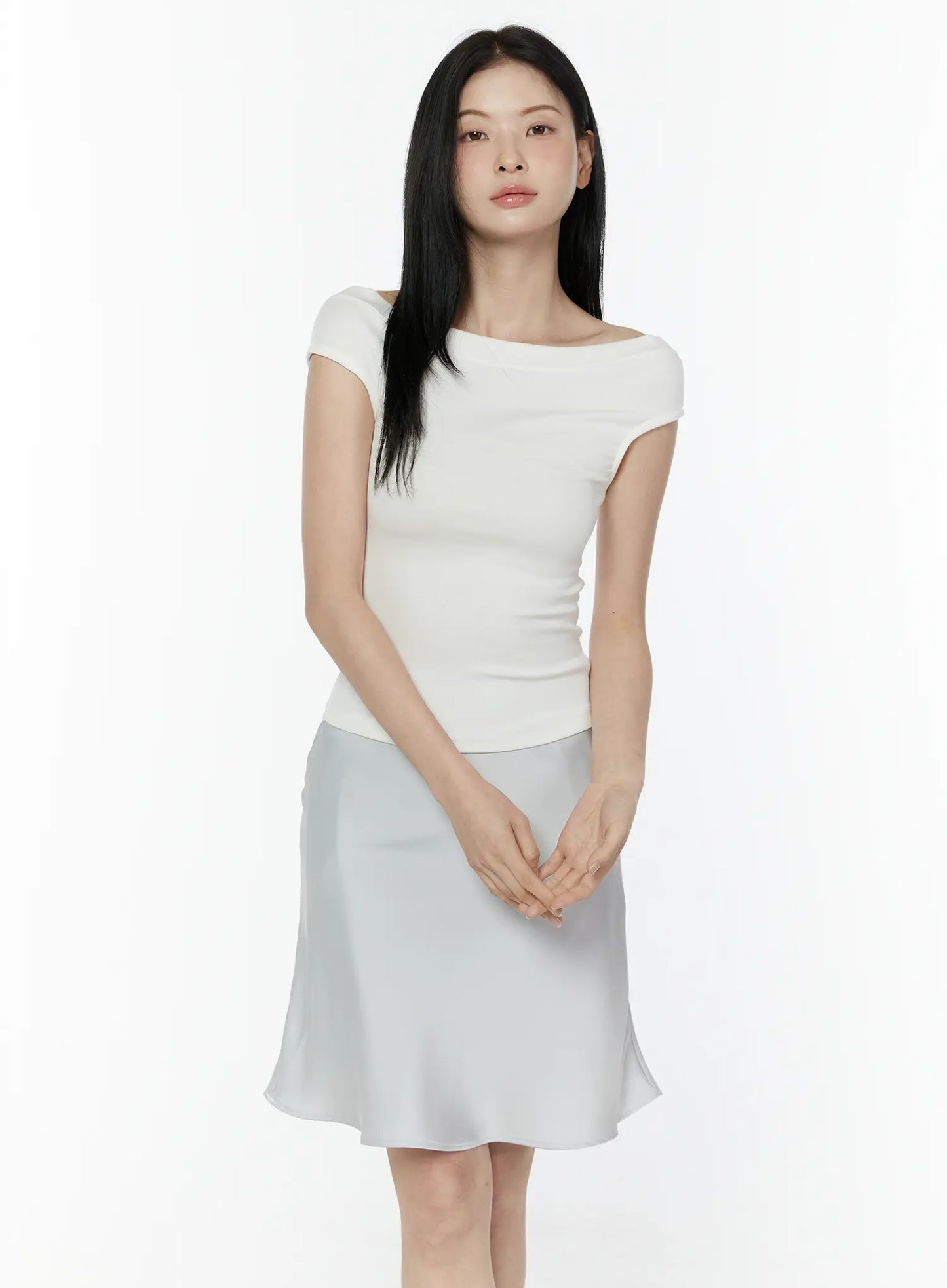 Boat Neck Short Sleeve Top IU505
