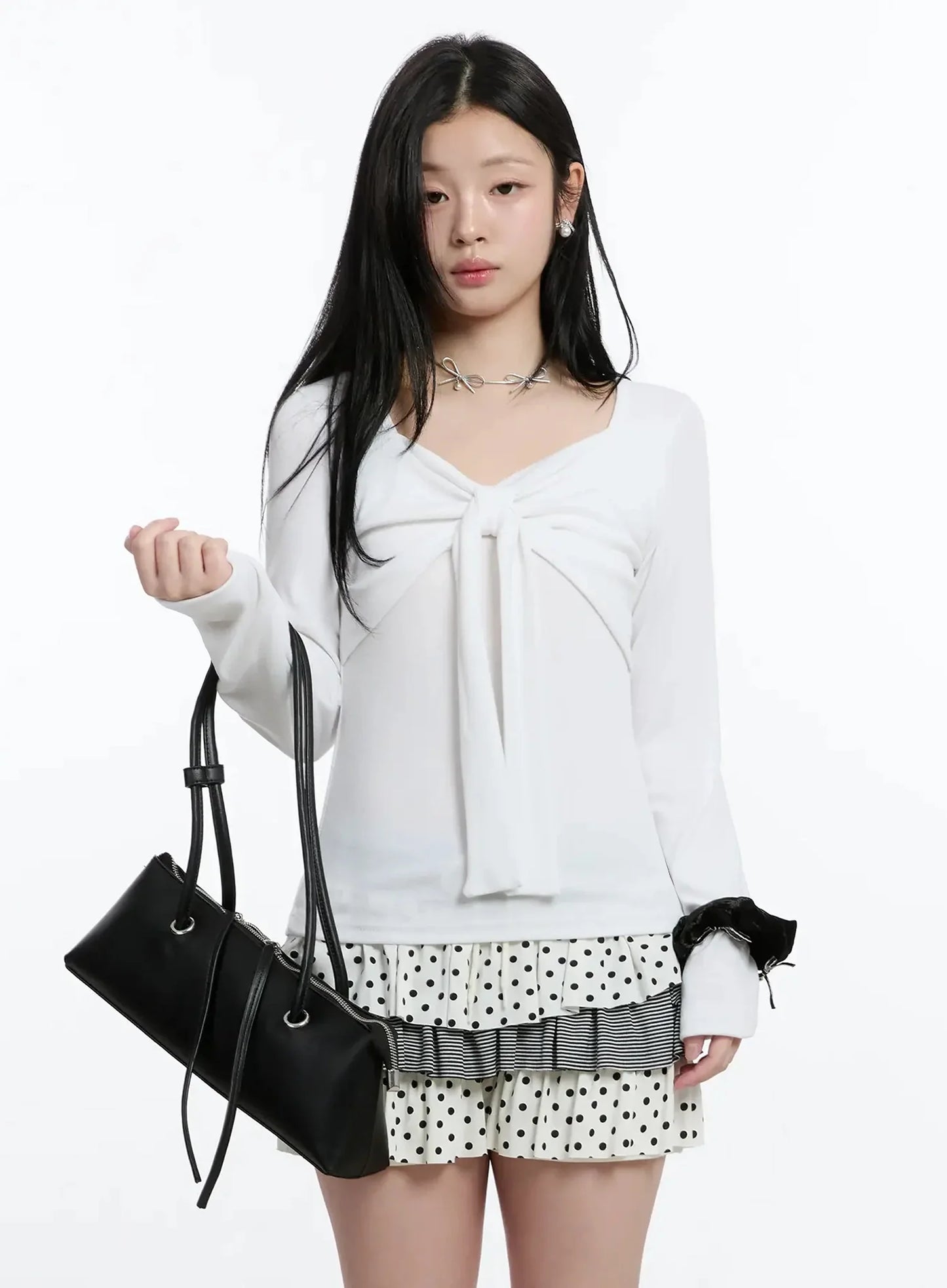 Bow Tie Long Sleeve Top IM519