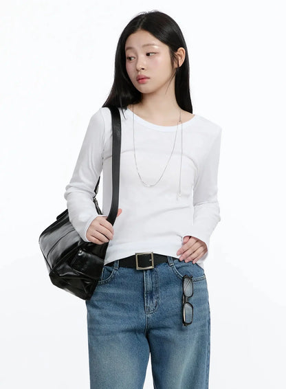 Classic Round Neck Long Sleeve Top IM519