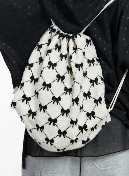 Ballet-Core Ribbon Drawstring Bag CF503