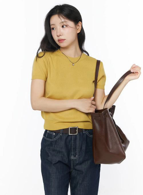 Basic Ribbed Knit Top CD805