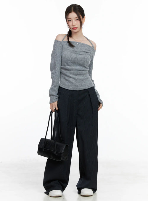 Classic Striped Wide Trousers CN518
