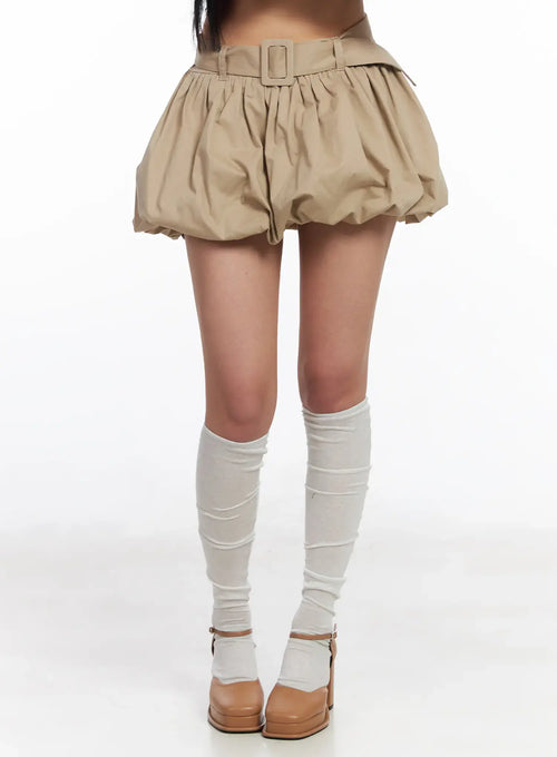 Belted Pumpkin Mini Skirt CF504