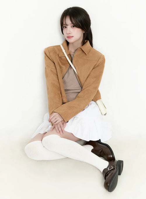 Chic Suede Zip-Up Jacket CM505