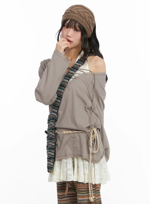 Casual Loose Fit Eyelet Tee CD531