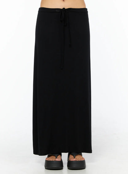 Basic Drawstring Maxi Skirt CU517