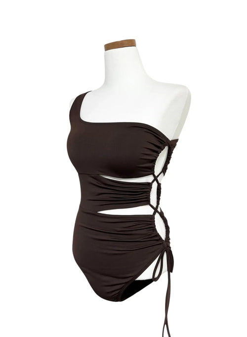 Asymmetric Strappy One Piece Swimsuit IY514