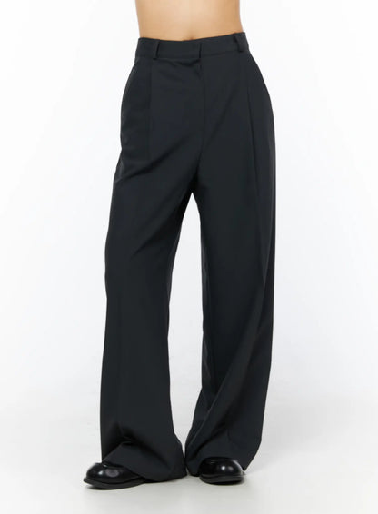 Basic Pintuck Wide Slacks CU522