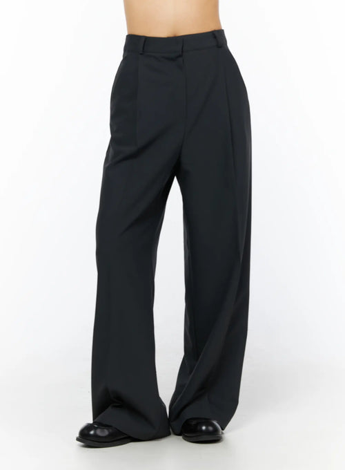 Basic Pintuck Wide Slacks CU522