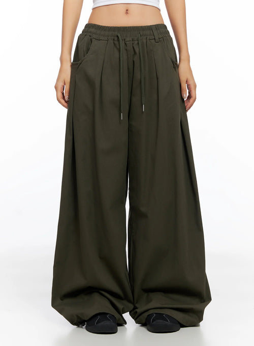 Balloon Wide Leg Cotton Pants CO515