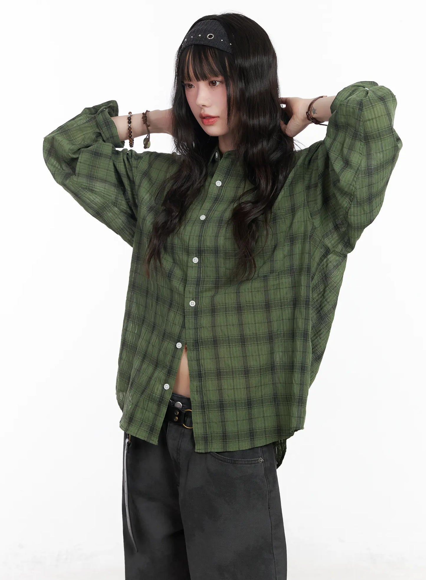 Casual Plaid Button-Up Shirt CM526